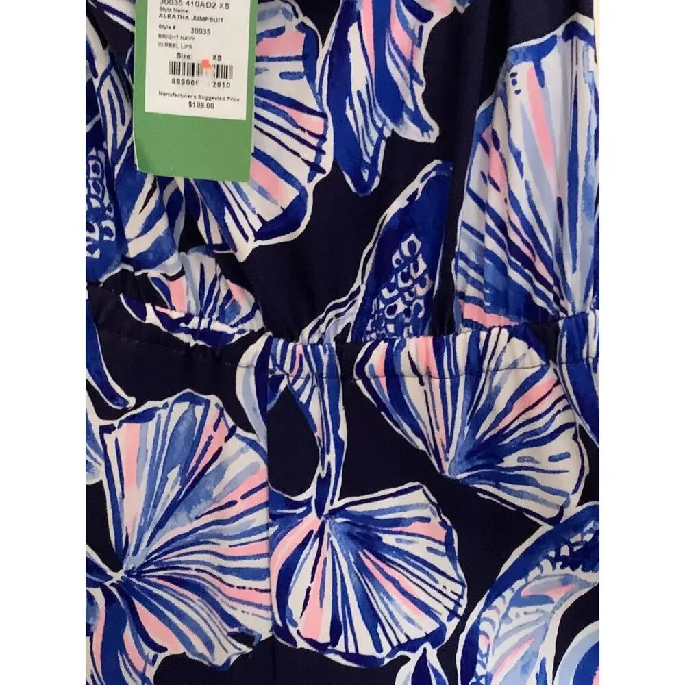 Lilly Pulitzer Aleatha Reel Life Strapless Jumpsuit New Tag Xs Tie Waist Ruffle - Picture 8 of 10